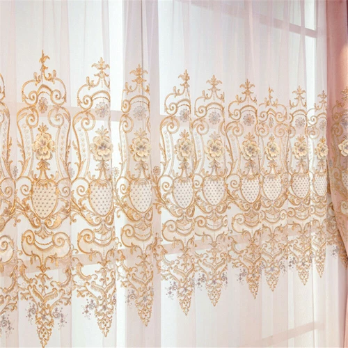 Luxury European 3D Floral Embroidery Blackout Curtain for Living Room 1 Panel - Picture 35 of 40