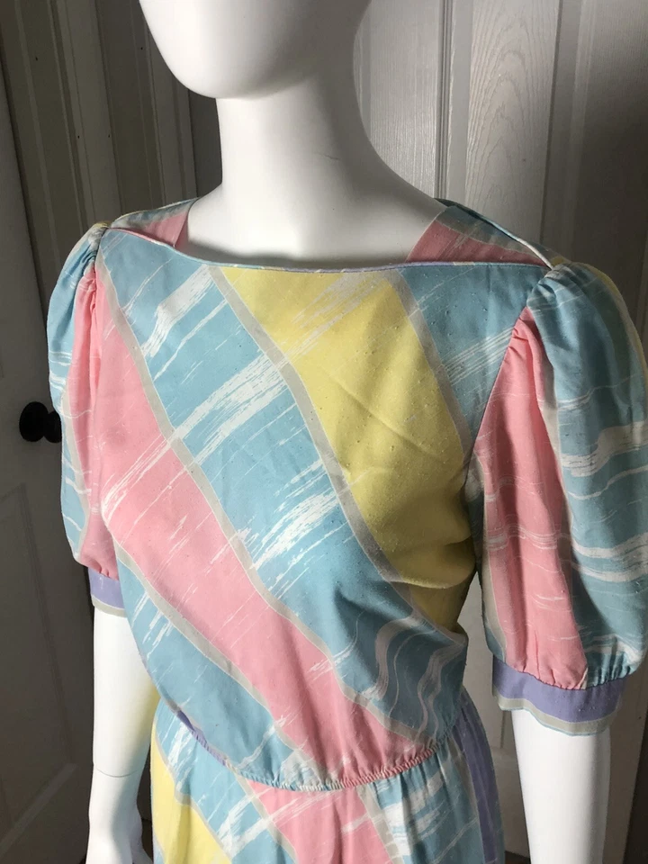 🎀 Vestido de té de fiesta Kuwaii pastel vintage años 80 90 arco iris lindo Barbiecore Foto 3 de 4