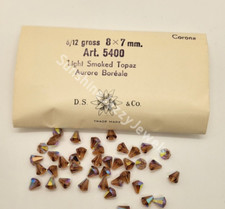 Factory Pack Swarovski Crystal Lt Smoke Topaz AB 8mm Faceted Cone 5400 Beads