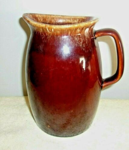 HULL Vintage Oven Proof Brown Drip Glaze Water Pitcher Made in USA - Picture 1 of 4