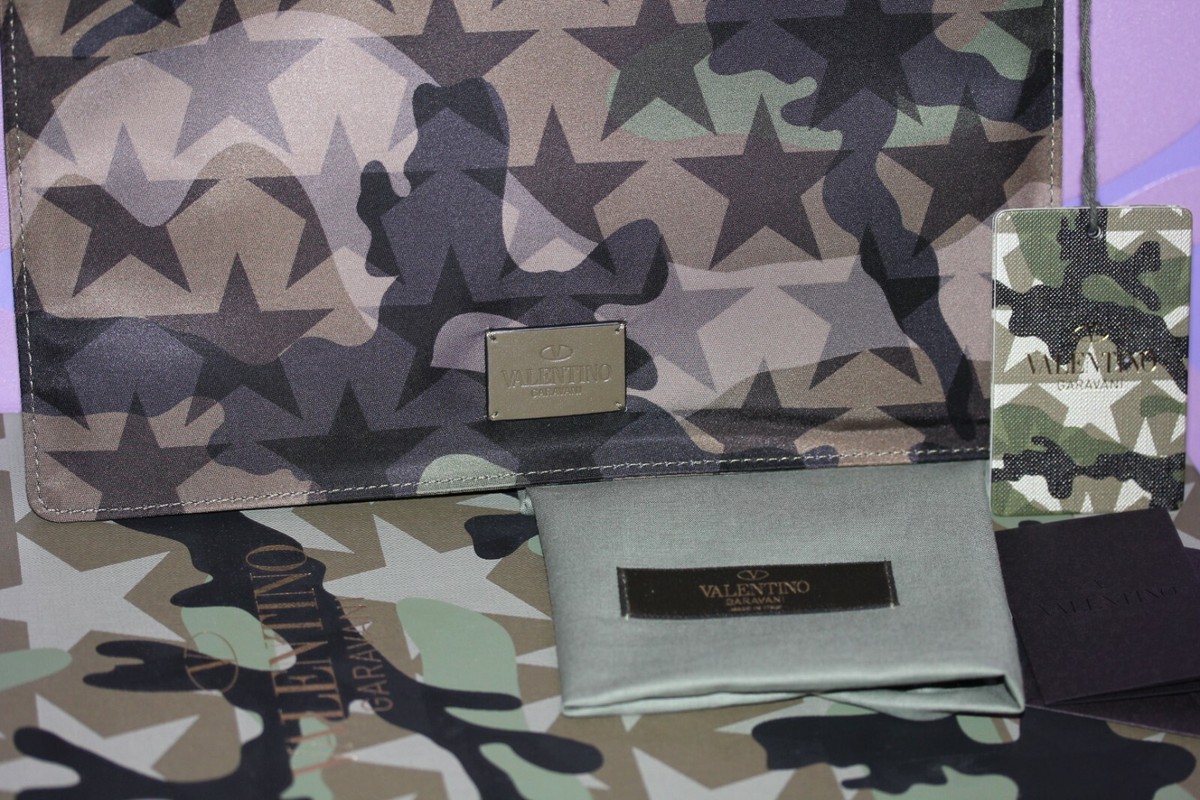VALENTINO Nylon CAMO Rock Stars Camouflage Accessory Pouch Case