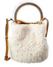 Marni Pannier Shearling Bucket Bag Women's White