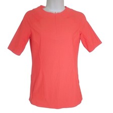 Athleta Pacifica II Perforated Mesh Rashguard Tee Size XS Coral Athletic Top