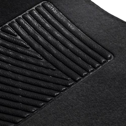 Car Floor Mats 28 in Soft Carpet Non Slip Backing and Heel Pad Black 4 Pieces - Picture 5 of 24