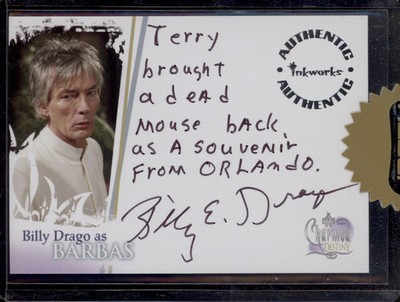 2006 Inkworks Charmed Billy Drago as Barbas Autograph Inscription Auto