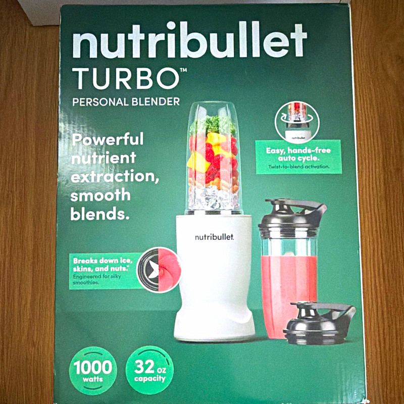 Nutribullet Turbo Personal Blender 1000W 32oz Matte White Hands-Free Auto