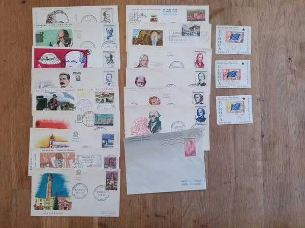 57 enveloppes premiers jours FDC Année 1958 grosse cote timbres france ss double - Photo 2/3