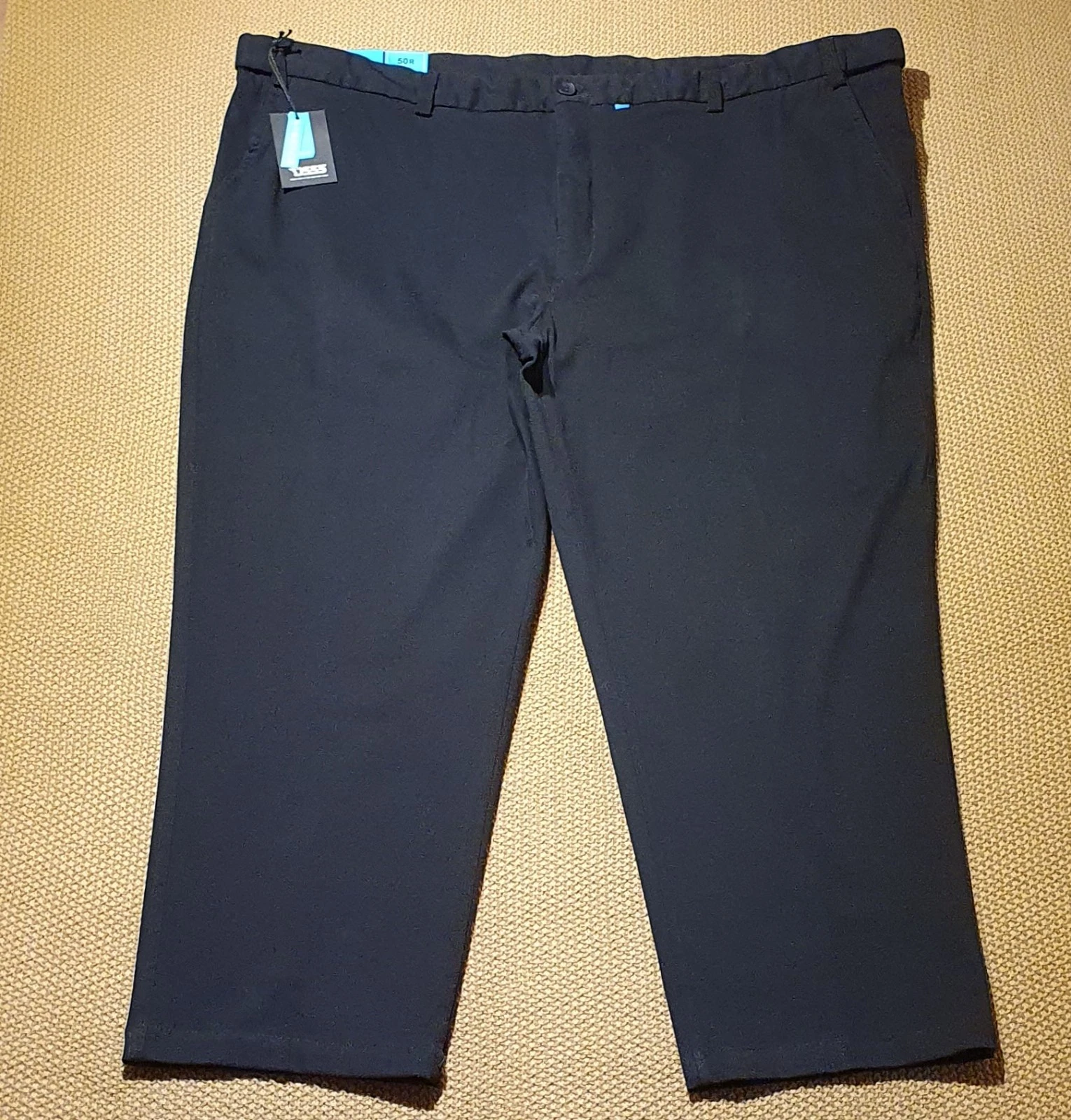 NEW D555 Women's Capri Chino Trousers Size W50 L27 Black Crop Pants