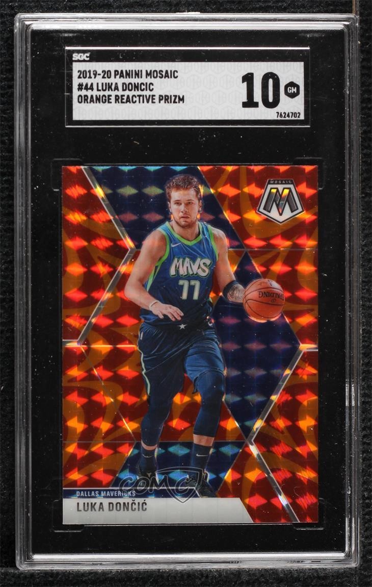 2019-20 Panini Mosaic Reactive Orange Prizm Luka Doncic #44 SGC 10 GEM uk2