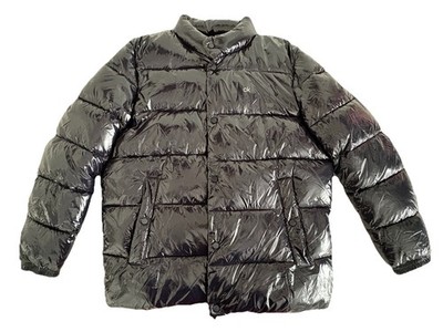 Calvin Klein Men's Large High Shine Puffer Jacket Sorona Aura Navy Blue NWOT