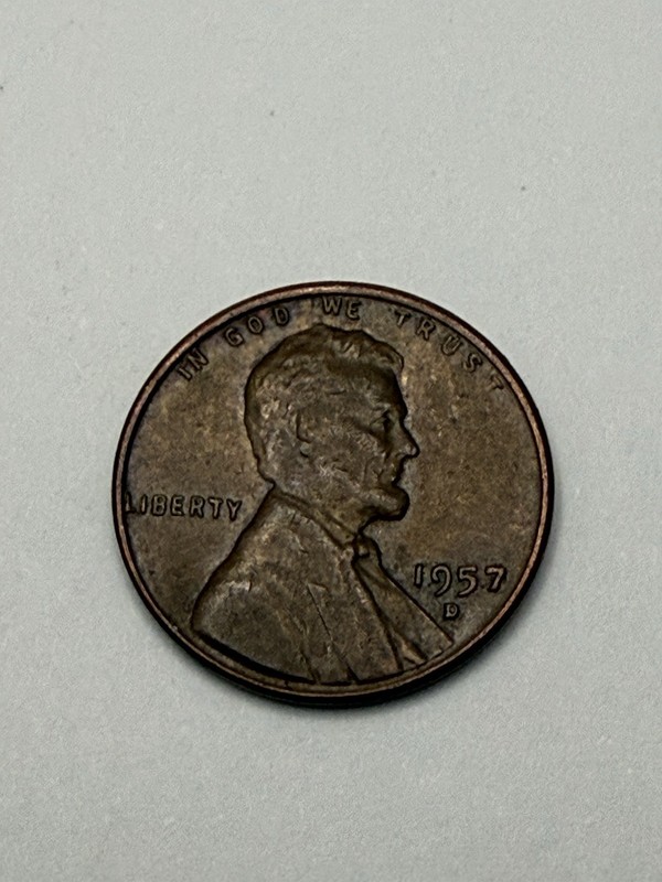 1957D Lincoln Wheat Cent Penny .01c US Cent Denver Mint BN 95% Copper