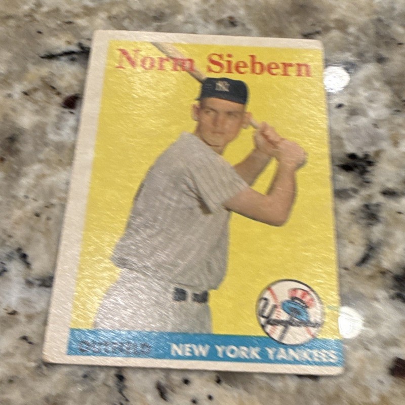 Topps 1958 Norm Siebern #54 New York Yankees MLB Baseball Card