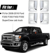 For 99-14 2015 2016 FORD F250-F550 Crew Cab CHROME Door Handle COVERS W/O PSKH