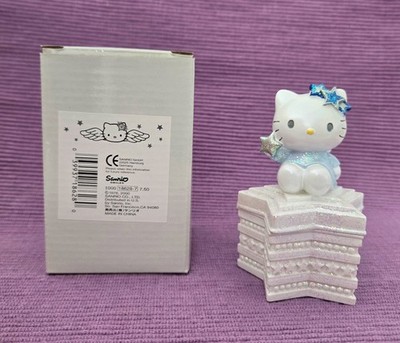 VTG SANRIO HELLO KITTY BLUE ANGEL Trinket Box Angel NIB Glitter RARE COLLECTIBLE