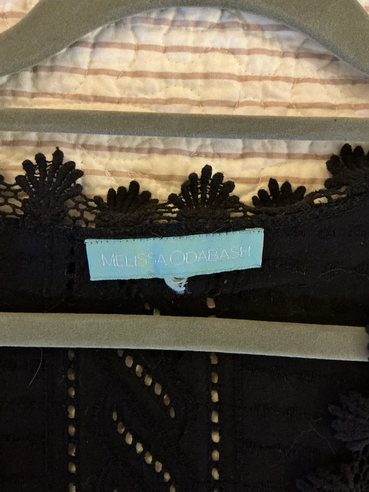 Melissa Obadash Black Mini Lace Kaftan Dress, Size 16 - Image 2 of 3