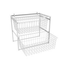 Closetmaid Wire Basket 2 Drawer Organizer Unit Shelf For Pantry Closet Clothes