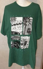 Welcome To Fabulous LAS VEGAS Nevada Green T-Shirt 2XL #6-038