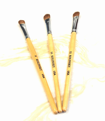 1 SET #8, #10, #12 Sable Professional Frech Cosmetic & Nail Brush* NEW (Sealed)*