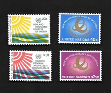 4 1981 United Nations UN Sources of Energy Stamps All 3 Offices    MNH