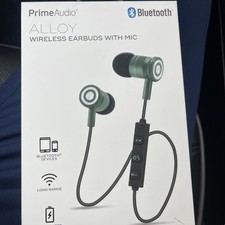 PrimeAudio Alloy Wireless Earbuds with Mic Bluetooth V5.0 Noise Isolating Black