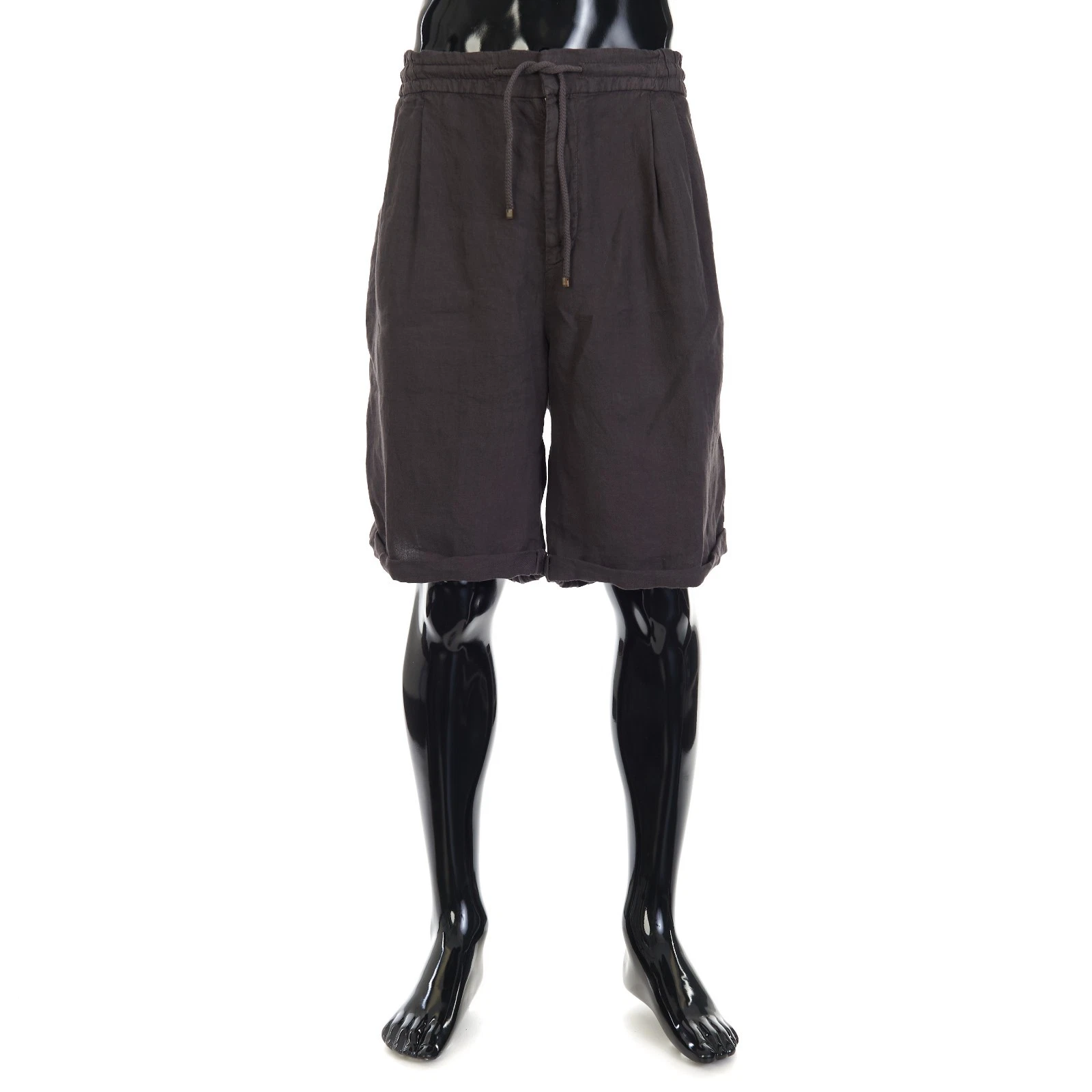 Brunello Cucinelli — BRUNELLO CUCINELLI 950$ Linen Bermuda Shorts - Drawstring Double Pleats 56 / 2XL