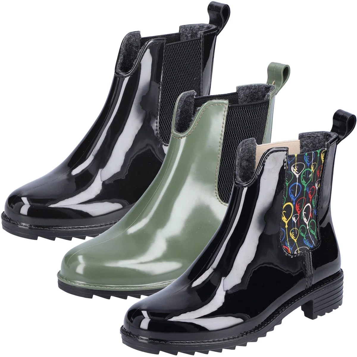Rieker Stivali Corti Da Donna - Colore Verde - Modello Mezzo Polpaccio - Comodi E Alla Moda