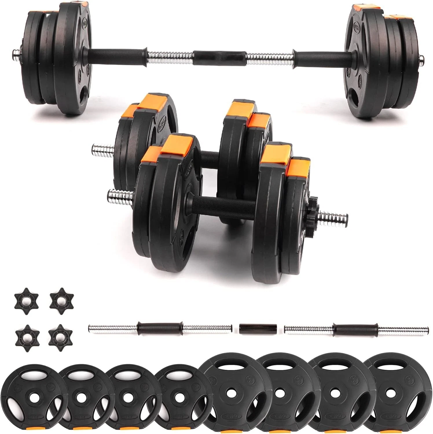 Dumbbells Weight Set Adjustable 2 in 1 Barbell Set Exercise Muscle & Strength