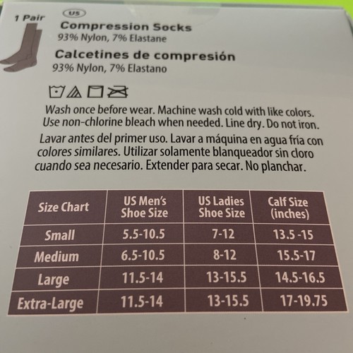 NEW! Crane Black Compression Socks / Medium - Picture 4 of 5
