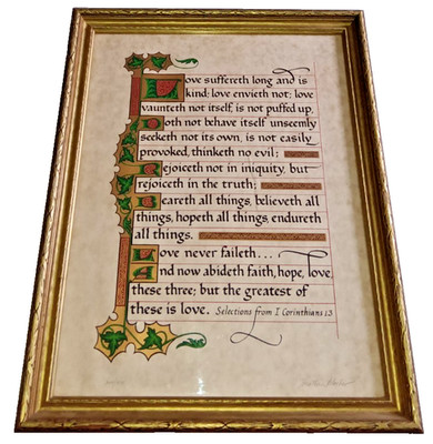 Vtg Jonathan Blocher Manuscriptures 1 Corinthians 13 LOVE Signed Limited Edition