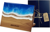 Magnetic Knife Block, Acacia Wood Resin Ocean Design, Freestanding Kitchen Knife