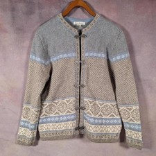 Vintage 100 Wool Fair Isle Nordic Style Sweater Boho Cottage Core Fairy Granny