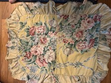 Vintage Ralph Lauren Evelyn Yellow Floral Standard Ruffle Pillow Sham Set Of 2