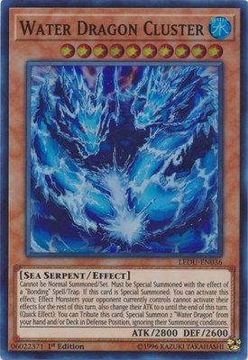 #ad Yugioh LP Water Dragon Cluster LEDU EN036 Super Rare 1st Edition Lightly $2.01