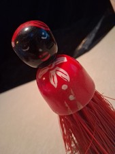 Vintage Shoe Clothes Brush - Red Painted Woman