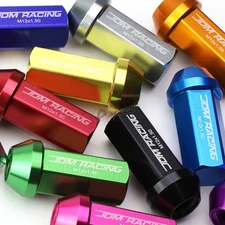 20x Closed-End Purple M12x1.5 25mmOD 50mm Lug Nuts+Key for Conical Seat Wheels