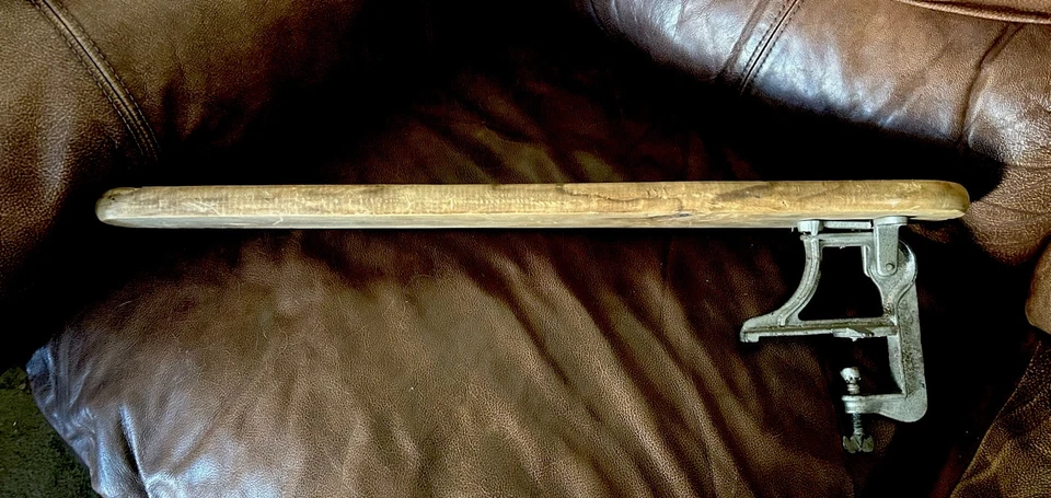 Antique Sleeve Ironing Board PAT Feb. 17. 1903 Cast Steel Clamp 24 1/2 X4 3/4 - Image 3 of 4