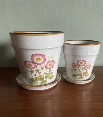 2 Vintage Pflanzkübel Töpfe Übertopf Behälter süße Kakteen Sukkulenten Landhaus Korea 