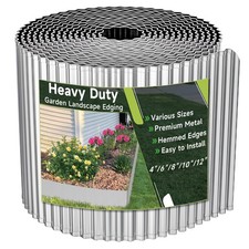 Corrugated Garden Edging 6x40Ft Silver Galvanized Steel Landscape Border