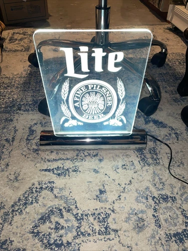Vintage Miller Lite Pilsner Beer Acrylic Light Up Bar Sign Beer Neon Sign