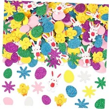 Easter Foam Stickers, 600Pcs Bunny Eggs Chick Flower Self-Adhesive Easter Style