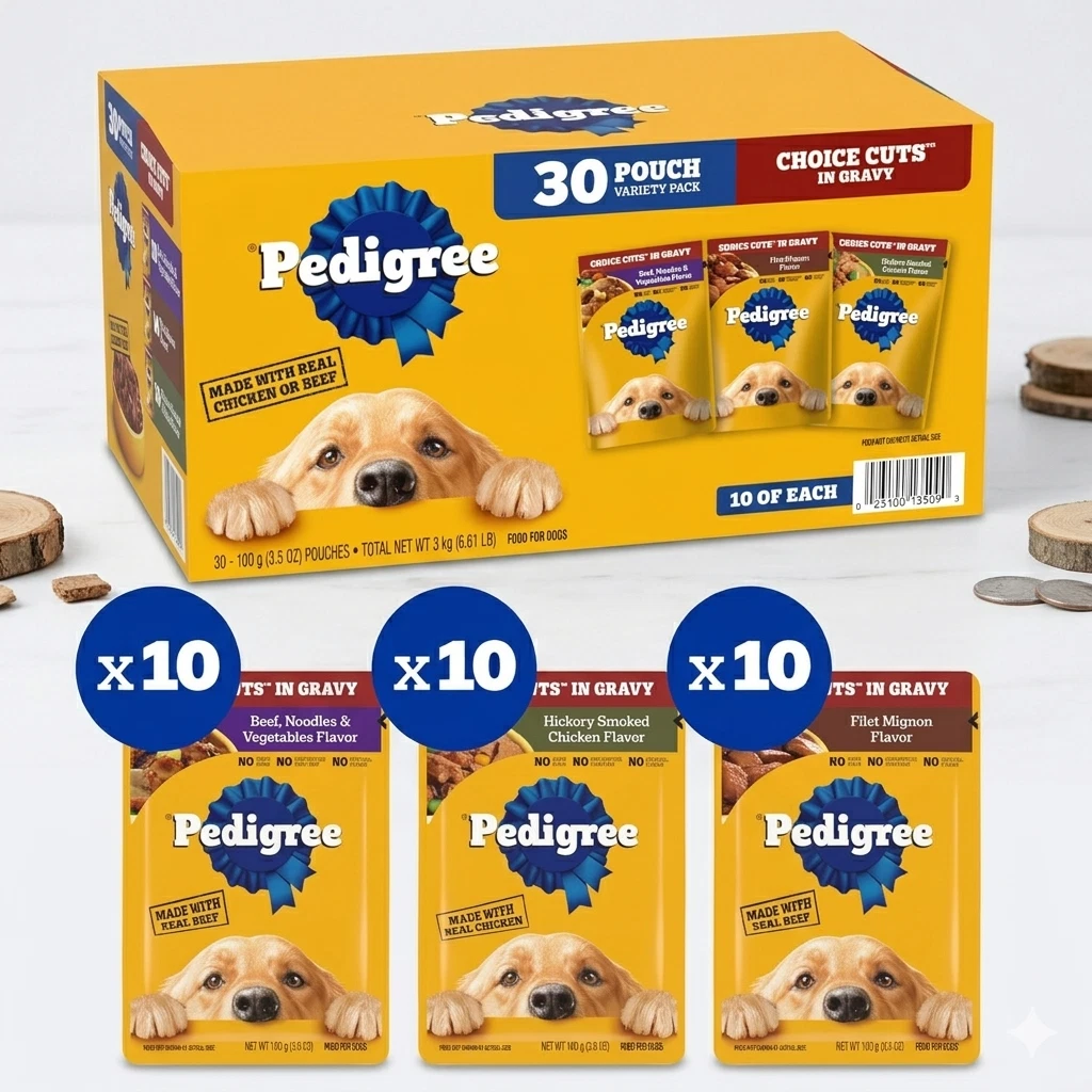 Pedigree Choice Cuts in Chicken & Beef Flavors Wet Dog Food (30 Count) 6.61 lbs