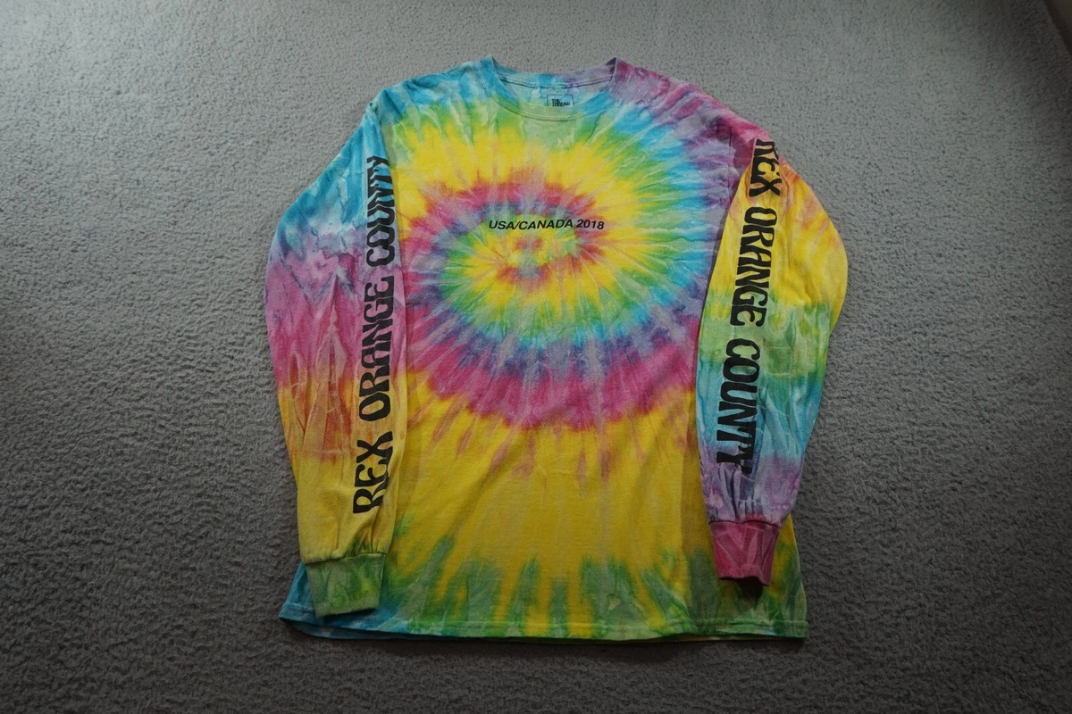 Rex Orange County Shirt Size Medium Tie Dye Long Sleeve Double sided Merch Tour