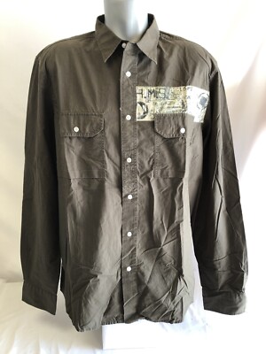 Chemise Homme Miss Sixty 100% Coton - Taille XXL - Couleur Kaki - Coupe Ajustée - Neuf Avec étiquette