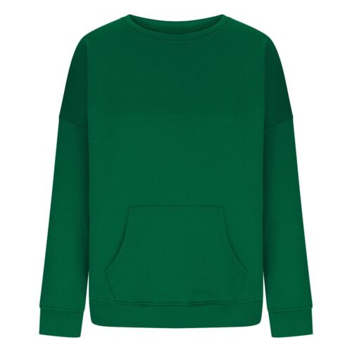 Women's Solid Color O Neck Oversized Sweatshirt Loose Fit Long Sleeve Blouse - Picture 30 of 44
