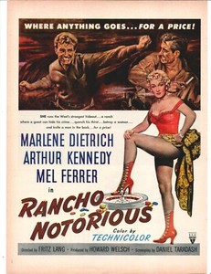 1952 RANCHO NOTORIOUS  Original Vintage Color Movie Promo Ad