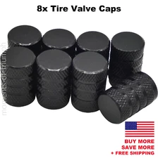 8x Universal Tire Valve Stem Caps For Car, Truck Standard Fitting (Black)