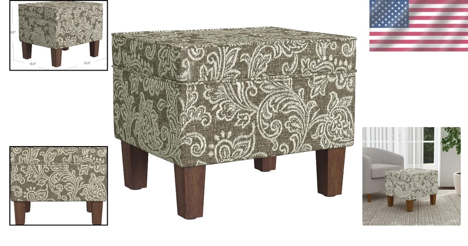 Compact Modern Ottoman with Hinged Lid - Stylish Storage Solution for Any Room - Image 2 of 4