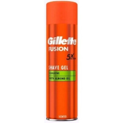 GILLETTE FUSION5 SENSITIVE MIT MANDELÖL HERREN RASIERGEL 200 ML