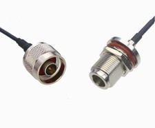 N Male to N Female Bulkhead RF Coaxial Cable For Antenna Radio wifi 0.5 15FT