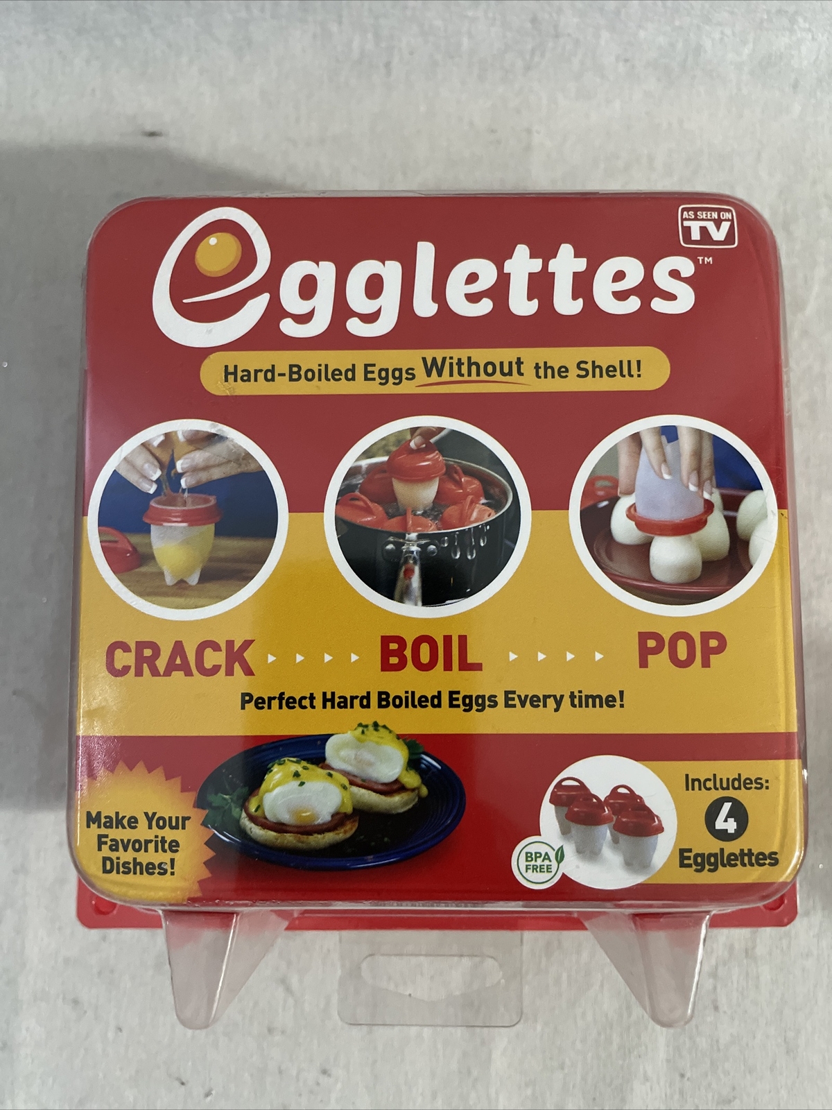 Egglettes Egg Cooker Hard Boiled Eggs Without The Shell 4 Cup Set New